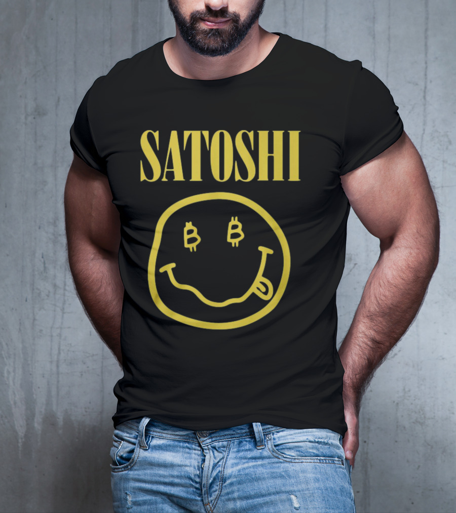 Satoshi Bitcoin Smile Logo Icon T-Shirt
