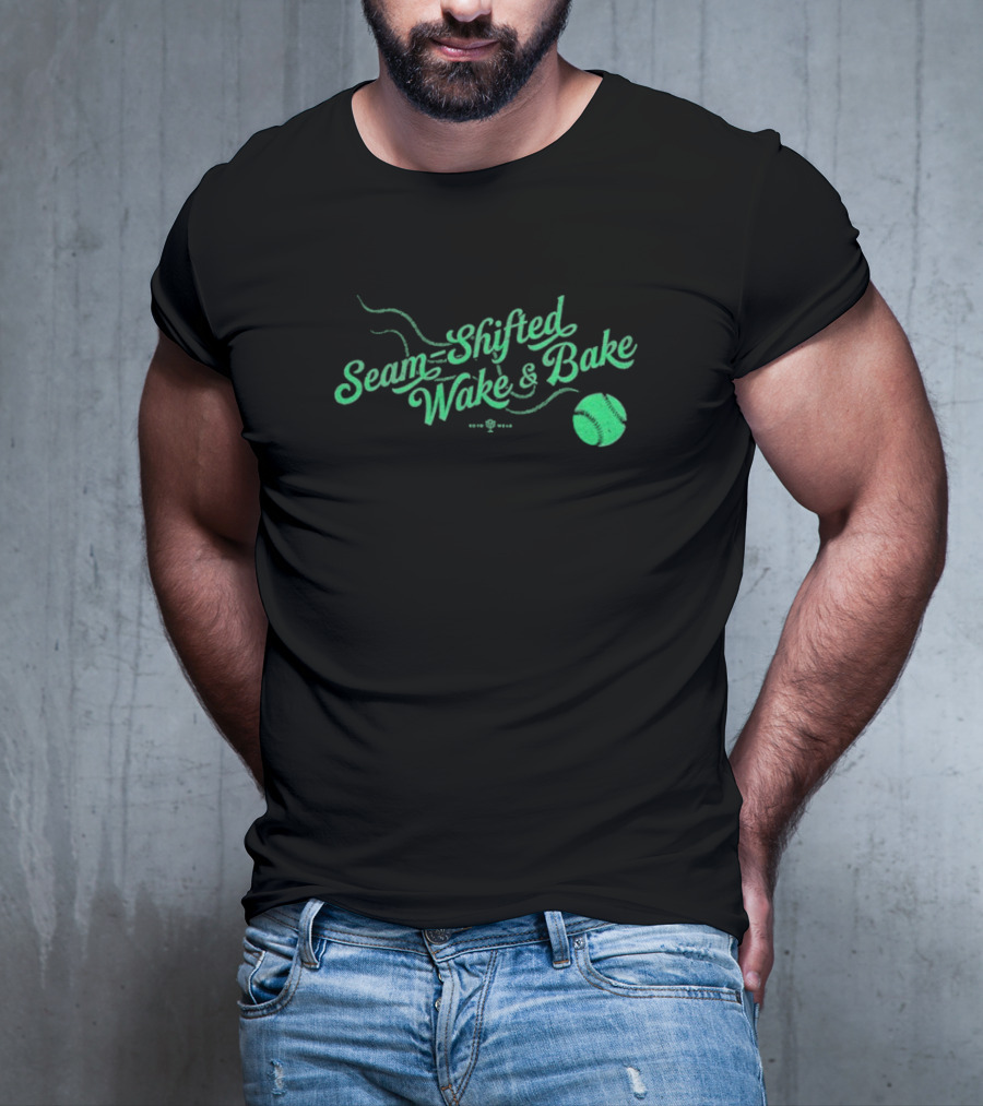 Seam-Shifted Wake And Bake Baseball Concept T-Shirt