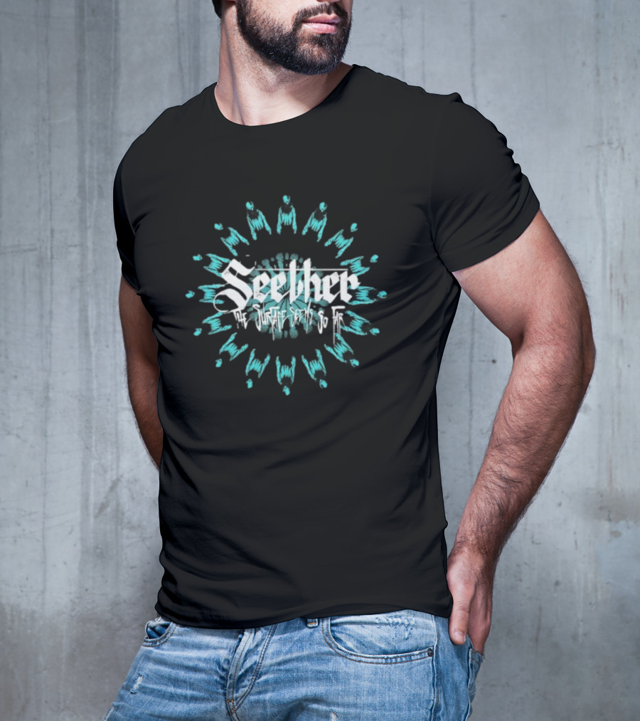 Seether The Surface Seems So Far Circle Blue And White Motif T-Shirt