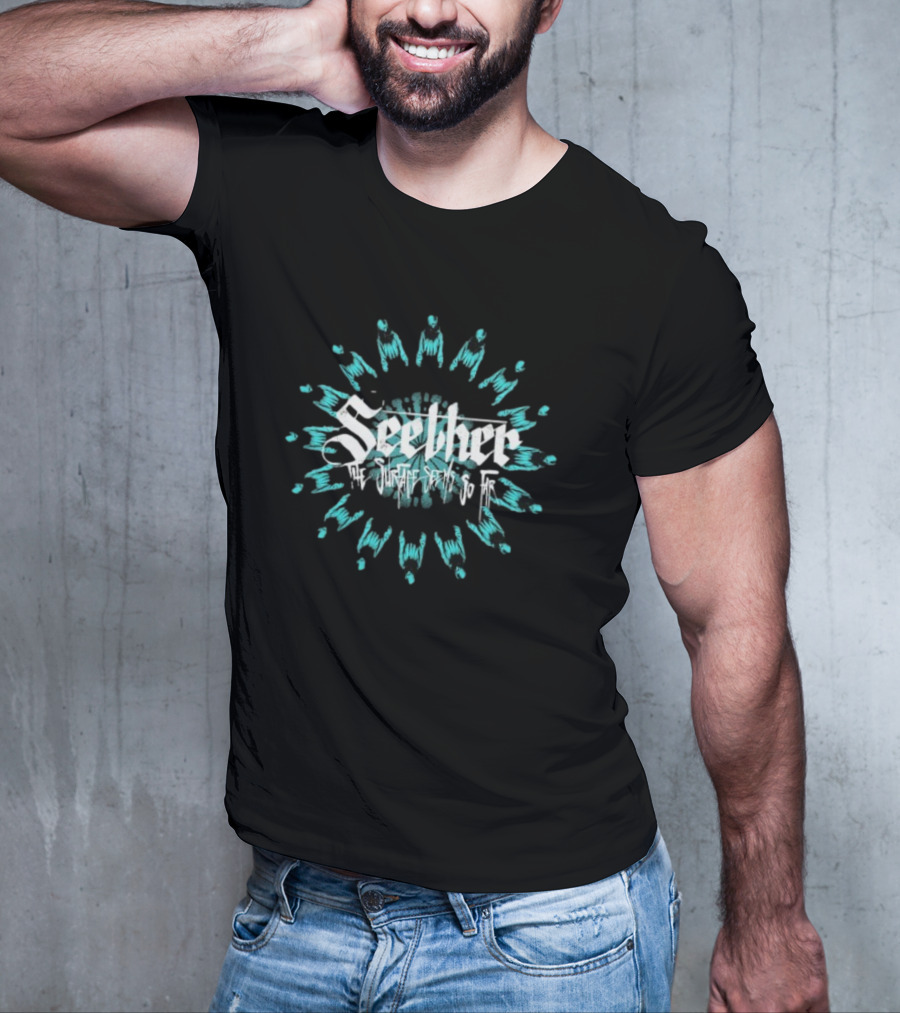 Seether The Surface Seems So Far Circle Blue And White Motif T-Shirt