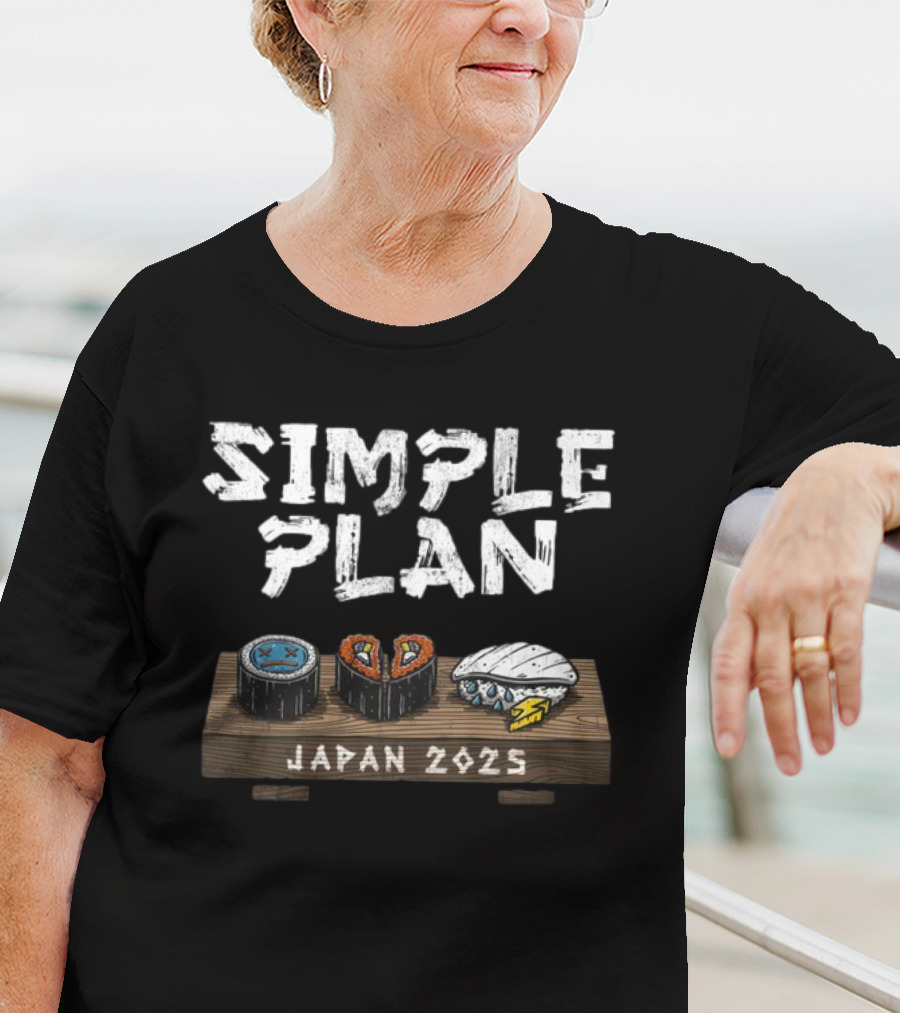 Simple Plan Japan 2025 Sushi Icons T-Shirt
