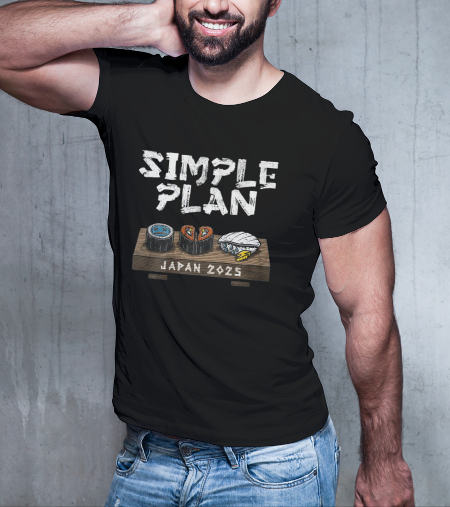 Simple Plan Japan 2025 Sushi Icons T-Shirt