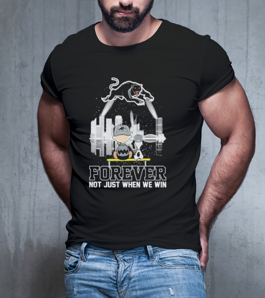 Snoopy Charlie Brown Peanuts Penrith Panthers Forever Skyline Not Just When We Win T-Shirt