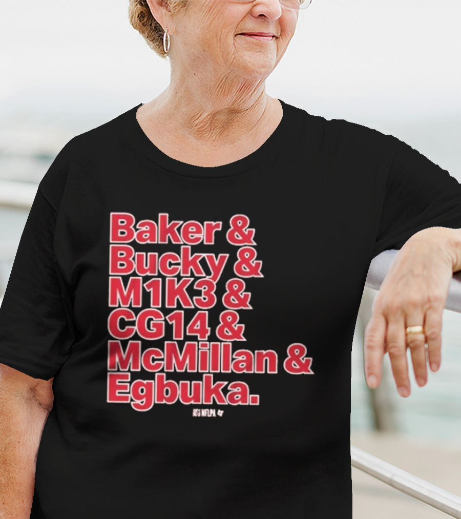 Baker & Bucky & M1K3 & CG14 & McMillan & Egbuka Names Tampa Bay Buccaneers T-Shirt