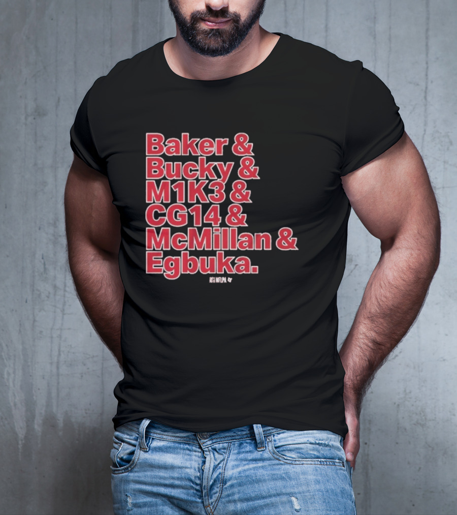 Baker & Bucky & M1K3 & CG14 & McMillan & Egbuka Names Tampa Bay Buccaneers T-Shirt