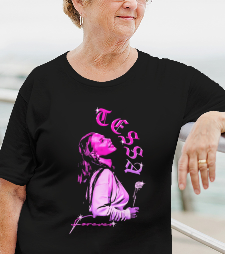 Tessa Forever Økologisk Pink Silhouette With Rose And Stars T-Shirt