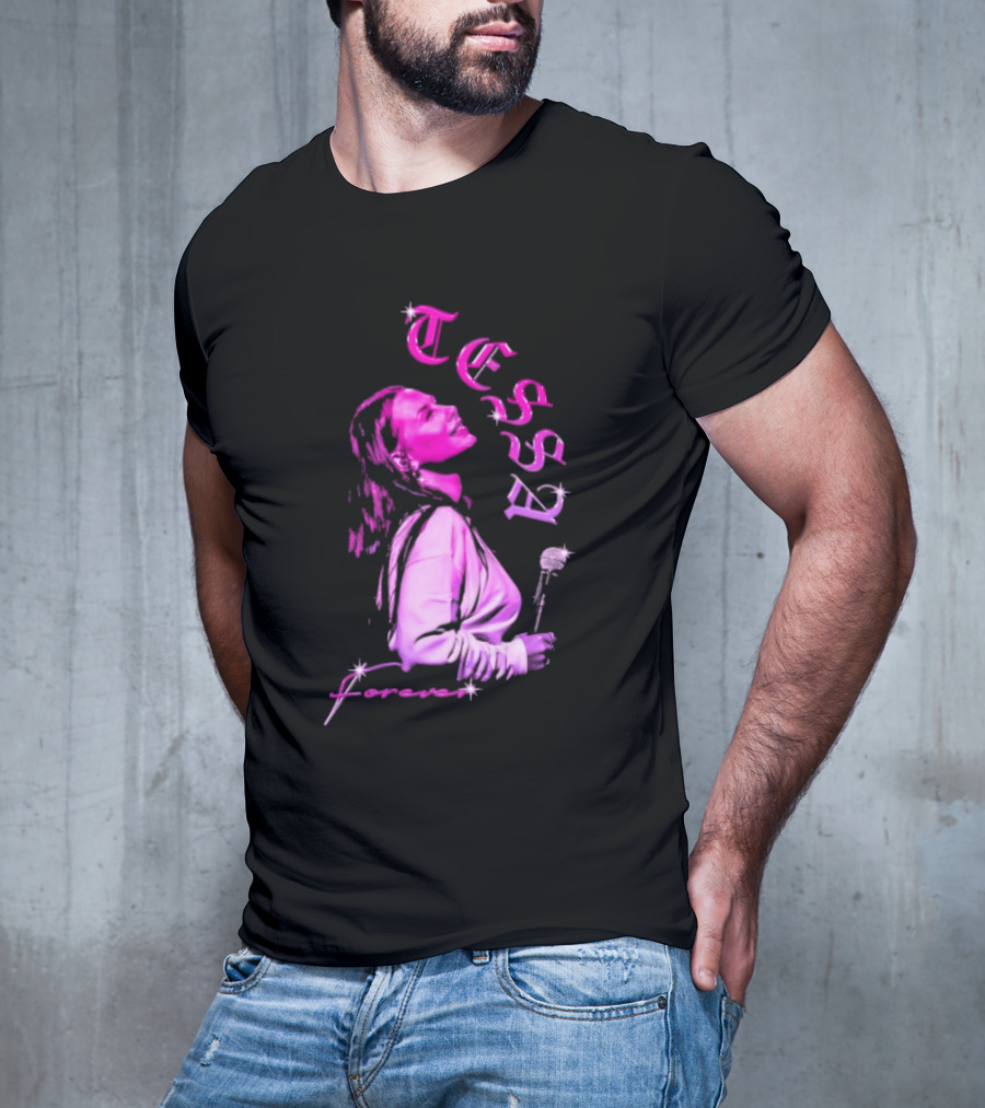 Tessa Forever Økologisk Pink Silhouette With Rose And Stars T-Shirt