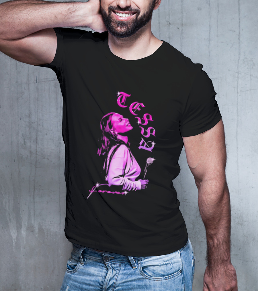 Tessa Forever Økologisk Pink Silhouette With Rose And Stars T-Shirt
