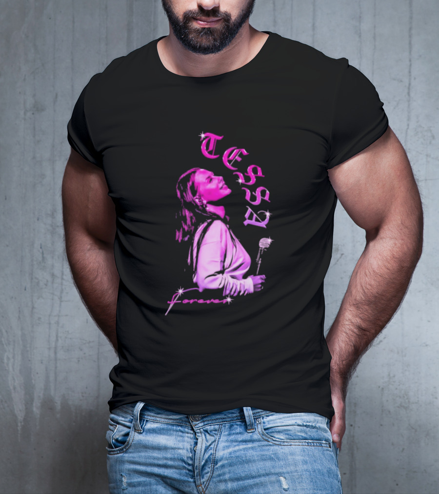 Tessa Forever Økologisk Pink Silhouette With Rose And Stars T-Shirt