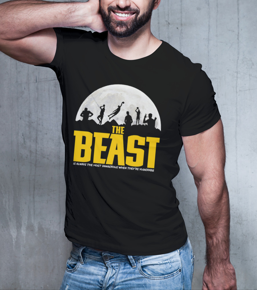 The Beast Is Always The Most Dangerous When They're Vulnerable Silhouettes Moon Scene T-Shirt