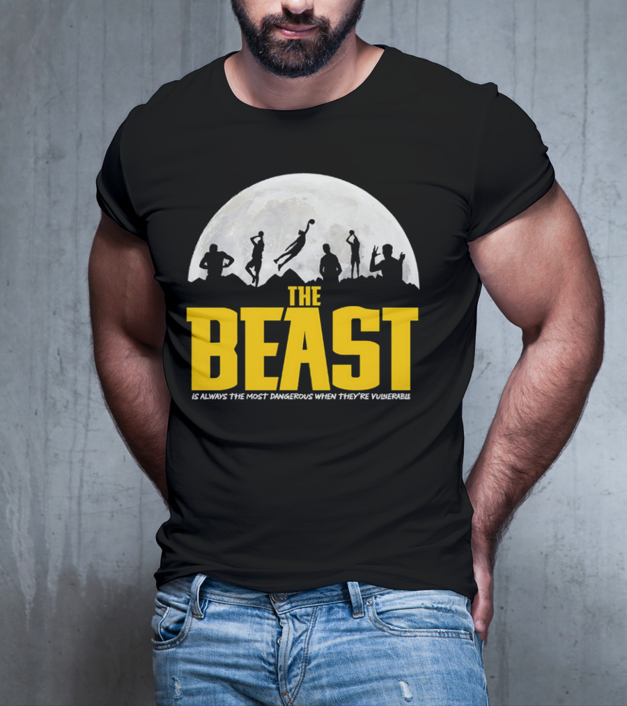 The Beast Is Always The Most Dangerous When They're Vulnerable Silhouettes Moon Scene T-Shirt