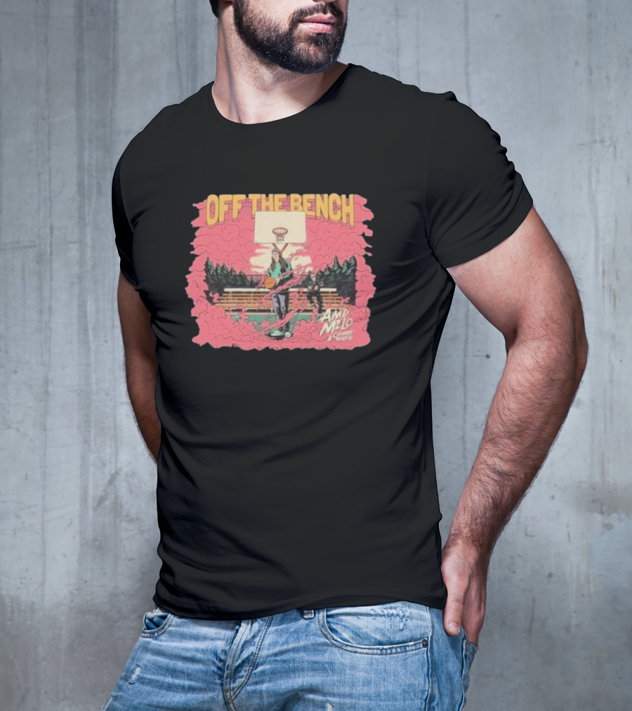 Off The Bench AMD Melo Chubby & Wallets Album Basketball Court Scene T-Shirt