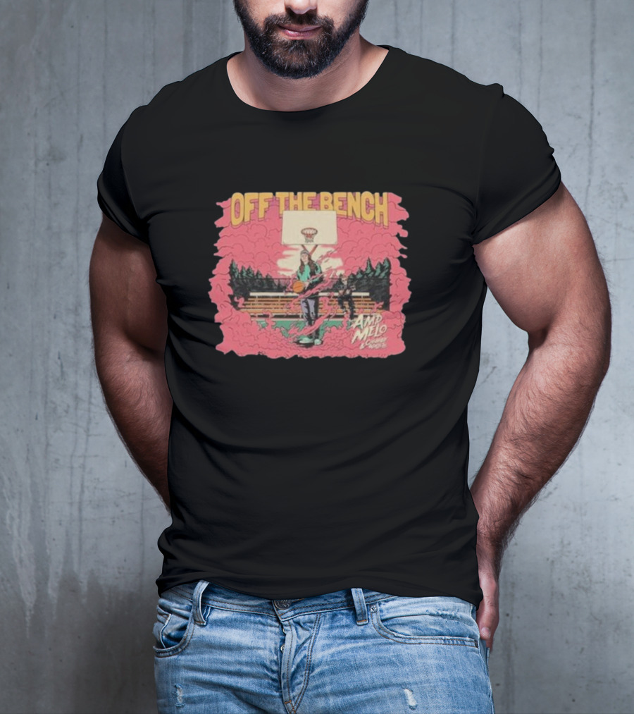 Off The Bench AMD Melo Chubby & Wallets Album Basketball Court Scene T-Shirt