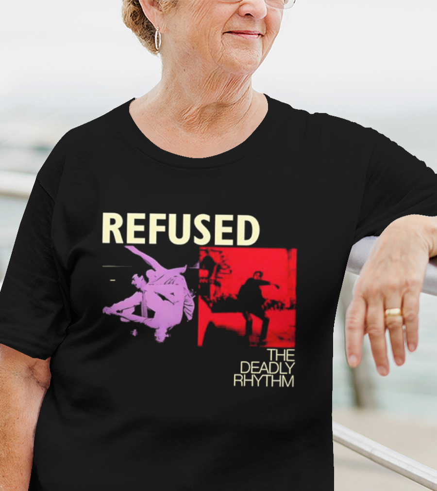 Refused The Deadly Rhythm Skater Red And Purple Imagery T-Shirt