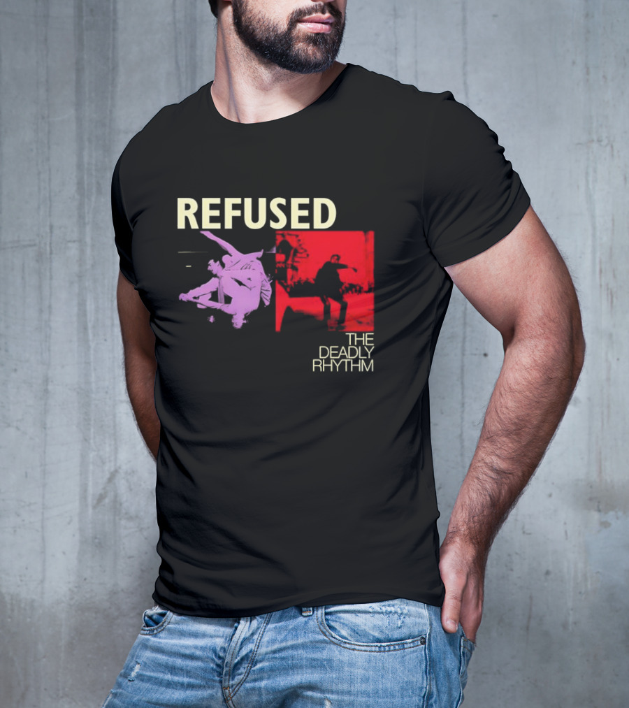 Refused The Deadly Rhythm Skater Red And Purple Imagery T-Shirt