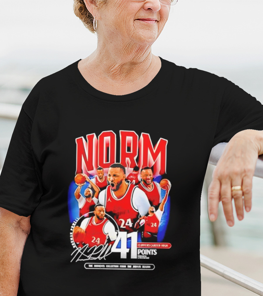 Clippers Norman Powell 24 Clippers Career High Signature 41 Points T-Shirt