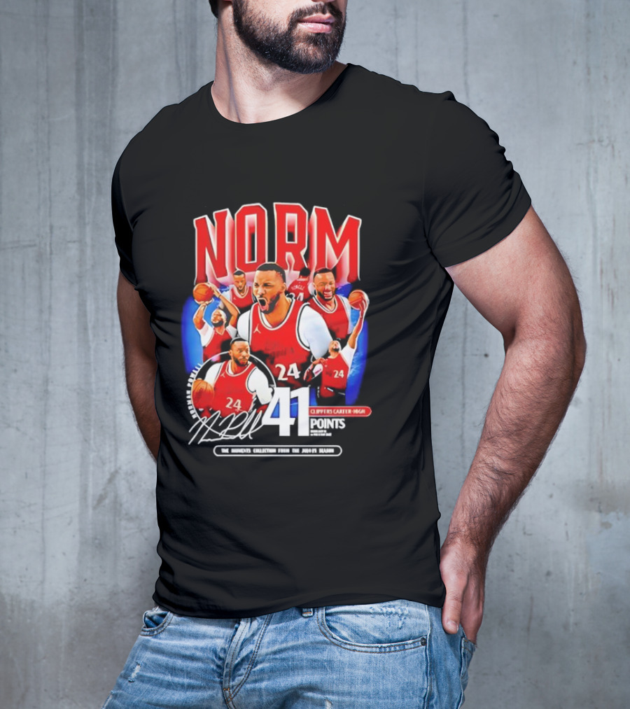 Clippers Norman Powell 24 Clippers Career High Signature 41 Points T-Shirt