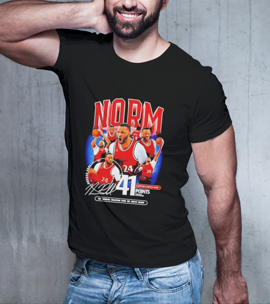 Clippers Norman Powell 24 Clippers Career High Signature 41 Points T-Shirt