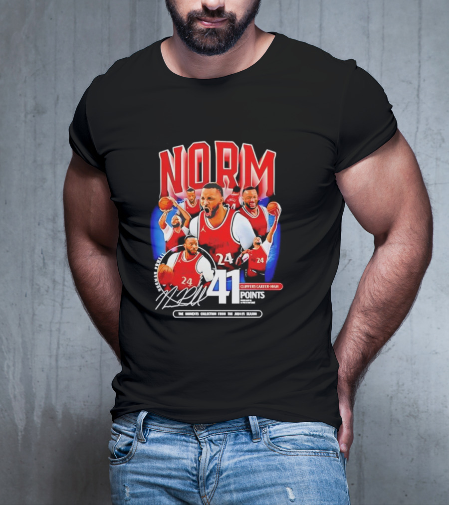 Clippers Norman Powell 24 Clippers Career High Signature 41 Points T-Shirt