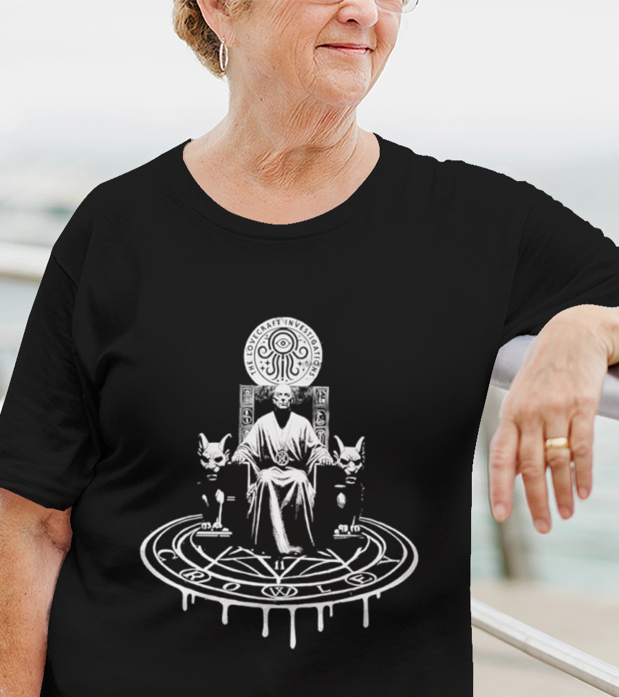 The Lovecraft Investigations Occult Symbolism Ancient Ritual Circle Specter Cats T-Shirt
