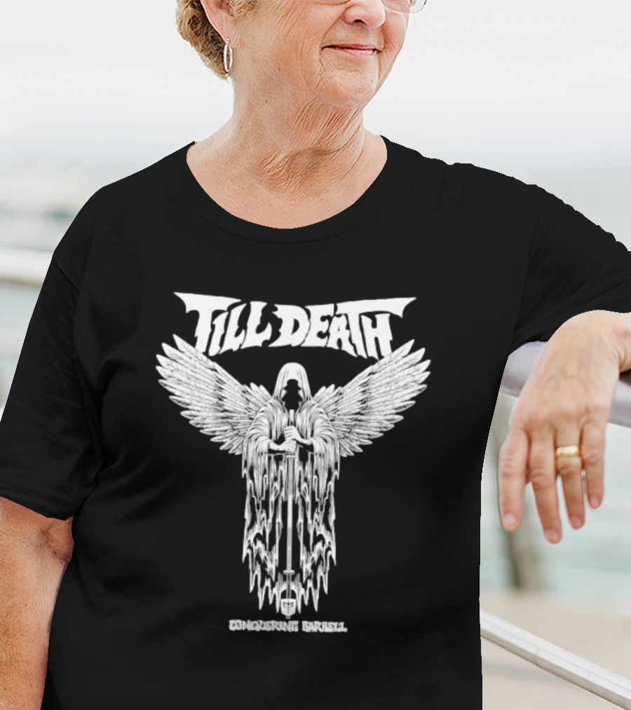 Till Death Angel Conquering Barbell T-Shirt