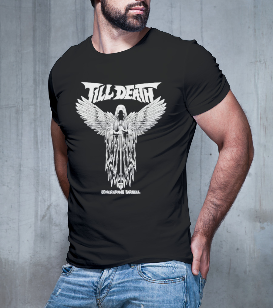 Till Death Angel Conquering Barbell T-Shirt