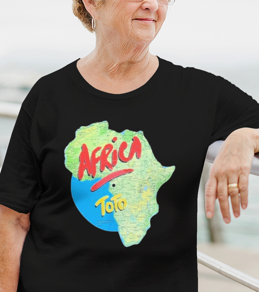 Toto Africa Map Shape With Record Design T-Shirt