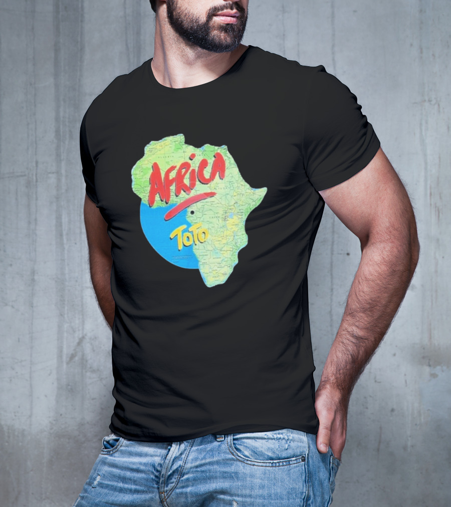 Toto Africa Map Shape With Record Design T-Shirt