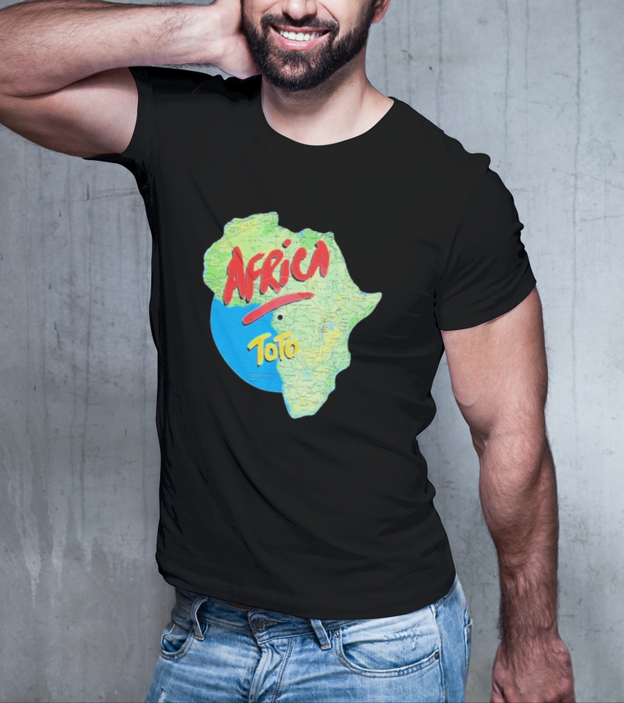 Toto Africa Map Shape With Record Design T-Shirt