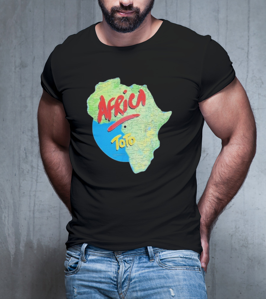Toto Africa Map Shape With Record Design T-Shirt