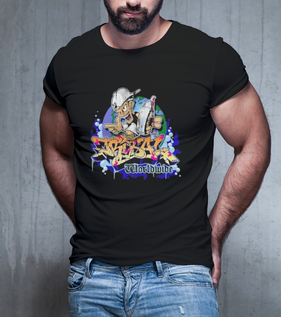Tribal Gear Can 2 Spray Graffiti Worldwide T-Shirt