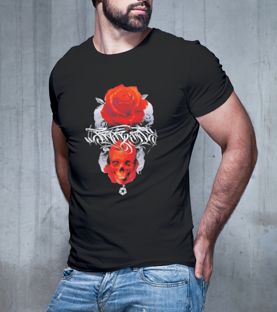 Tribal Gear Huit Rose Skull And Rose Graphic T-Shirt