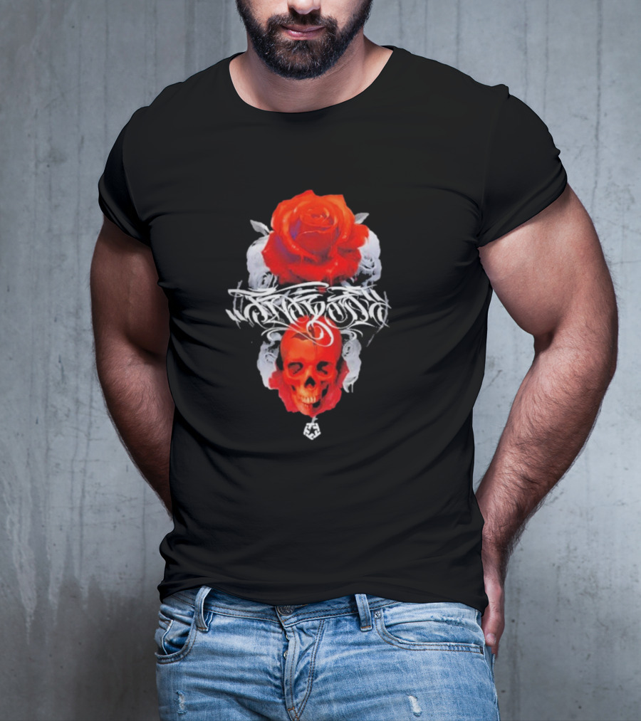 Tribal Gear Huit Rose Skull And Rose Graphic T-Shirt