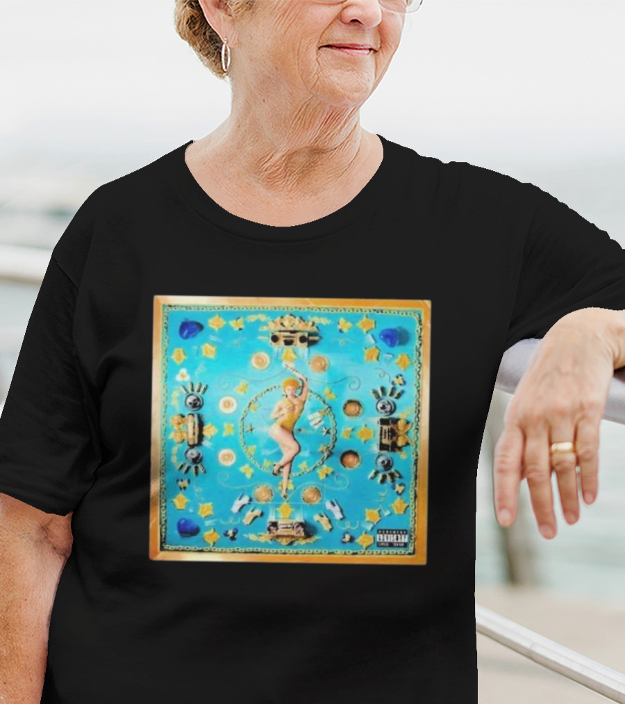 Ice Spice Y2K I'm Just A Girl Vintage Style Pop Art Blue Gold Elements T-Shirt