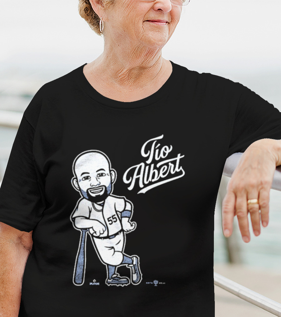 Tío Albert Baseball Player Cartoon With Bat And Number 55 T-Shirt