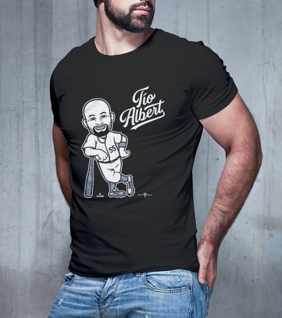 Tío Albert Baseball Player Cartoon With Bat And Number 55 T-Shirt