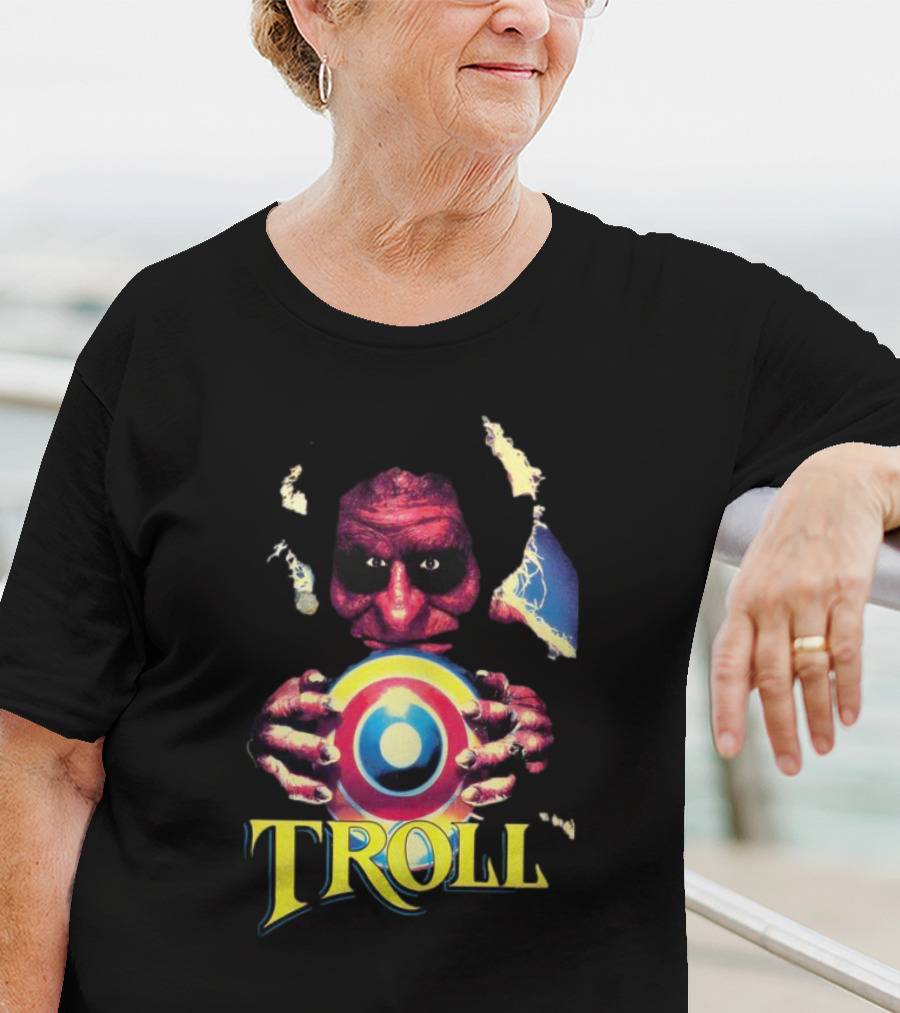 Troll Creepy Character Holding Colorful Orb T-Shirt