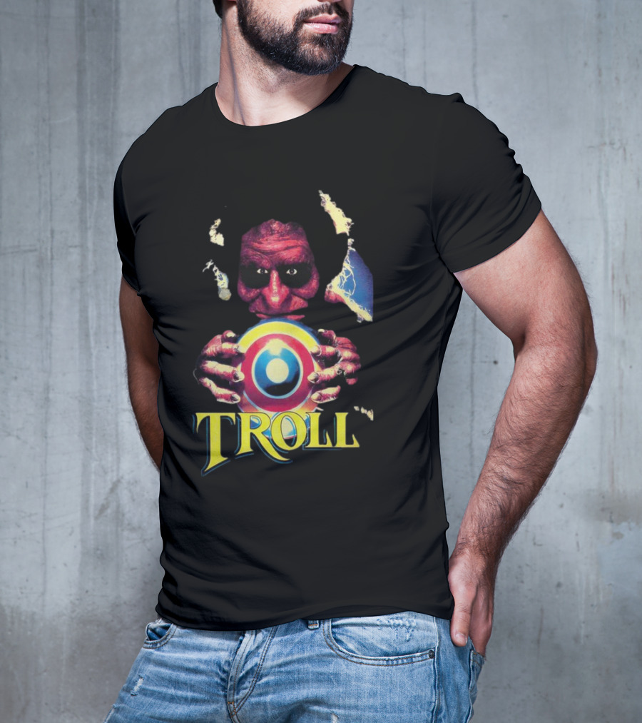 Troll Creepy Character Holding Colorful Orb T-Shirt