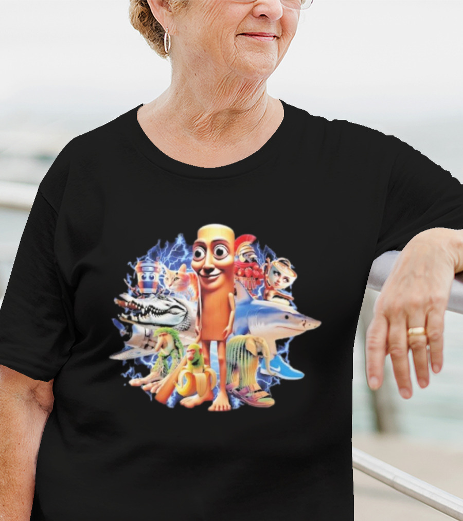 Tung Tung Tung Sahur Crocodilo Bombardino Tralalelo Tralala Br Br Patapim Brain Rot Crocodilo Bombardino Character Collage T-Shirt