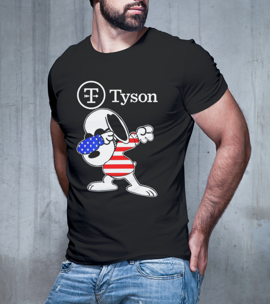 Tyson Foods Snoopy Dabbing American Flag Character T-Shirt