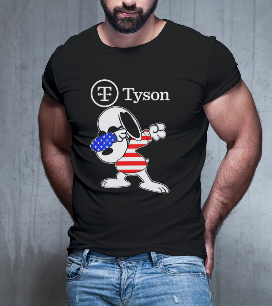 Tyson Foods Snoopy Dabbing American Flag Character T-Shirt