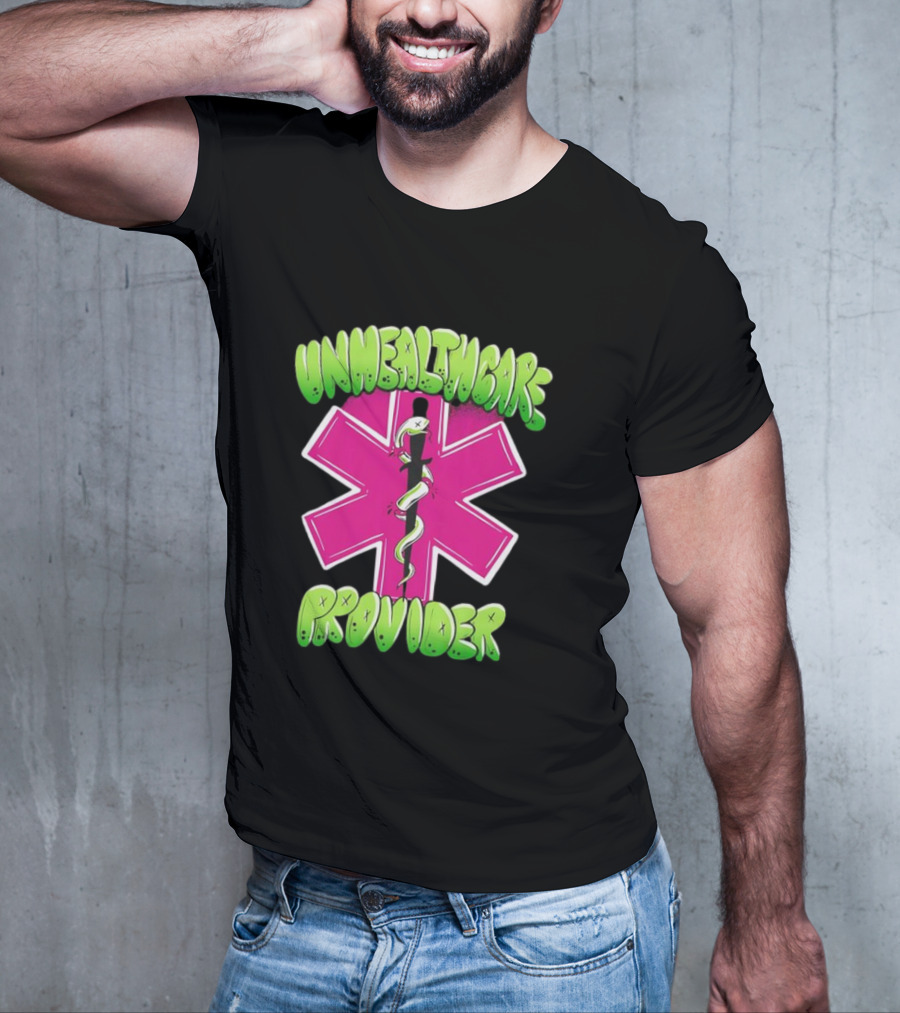 Unhealthcare Provider Graffiti Star Of Life Snake T-Shirt