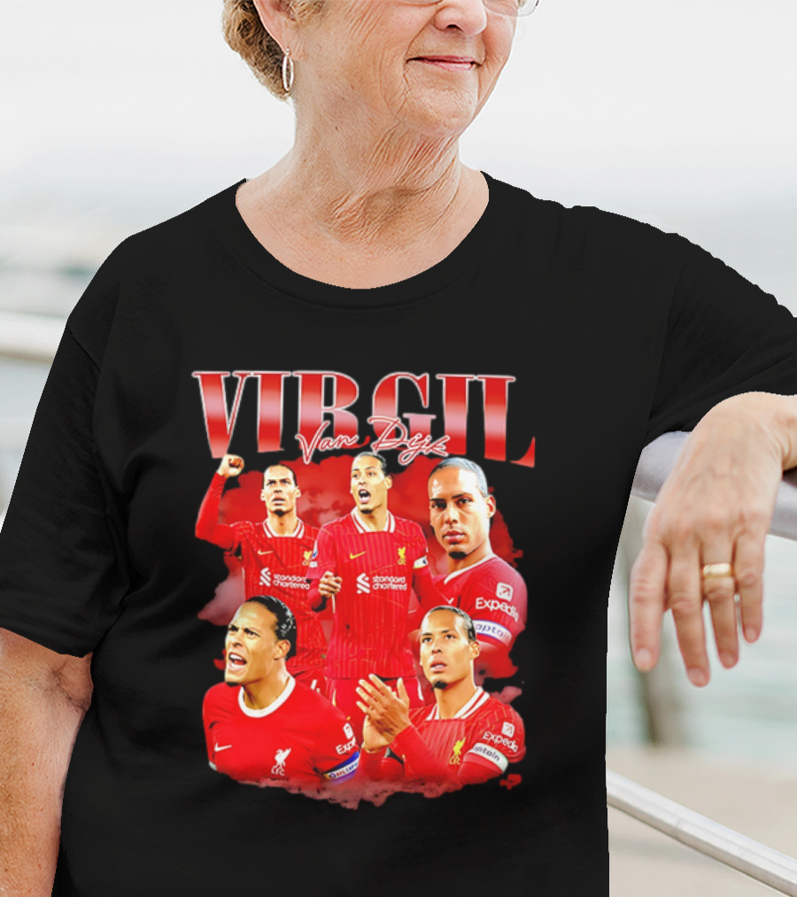 Virgil Van Dijk Liverpool FC Number 4 Captain Liverpool Red Jersey T-Shirt