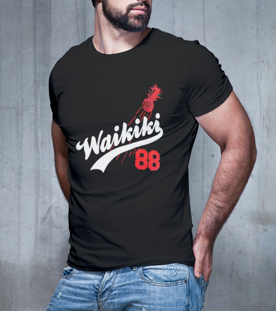 Waikiki 88 Los Angeles Dodgers Pineapple Baseball Graphic T-Shirt
