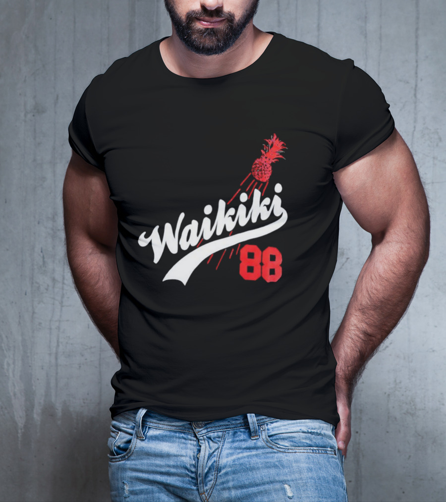 Waikiki 88 Los Angeles Dodgers Pineapple Baseball Graphic T-Shirt