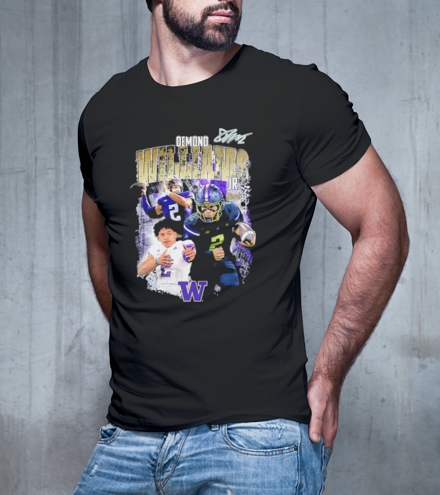 Demond Williams Jr. Washington Huskies Football W Logo T-Shirt