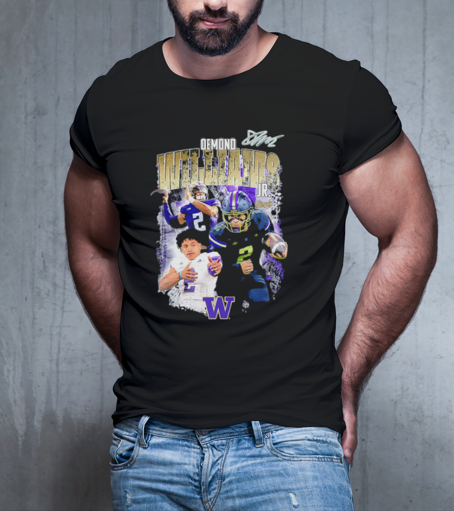 Demond Williams Jr. Washington Huskies Football W Logo T-Shirt