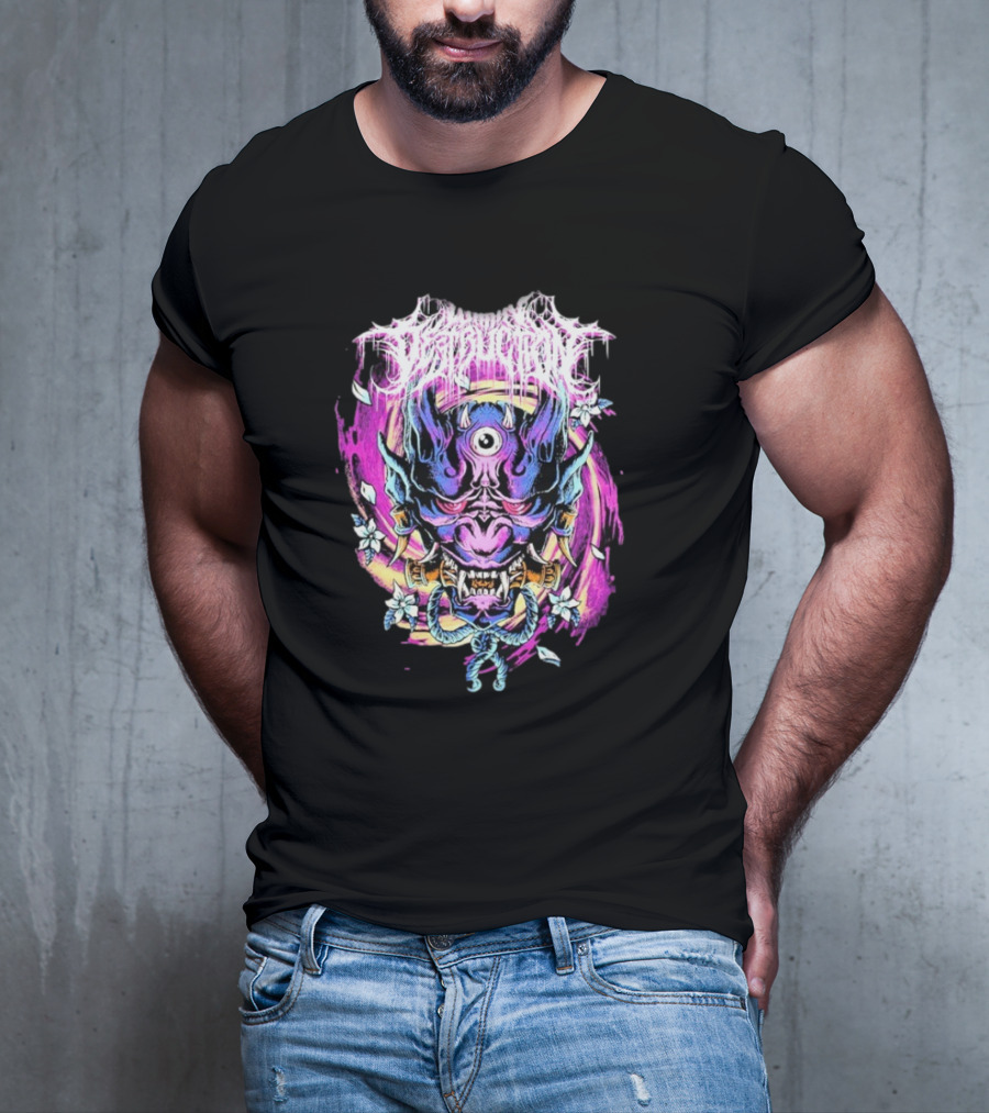Within Destruction Psychedelic Oni Mask With Floral Accents T-Shirt