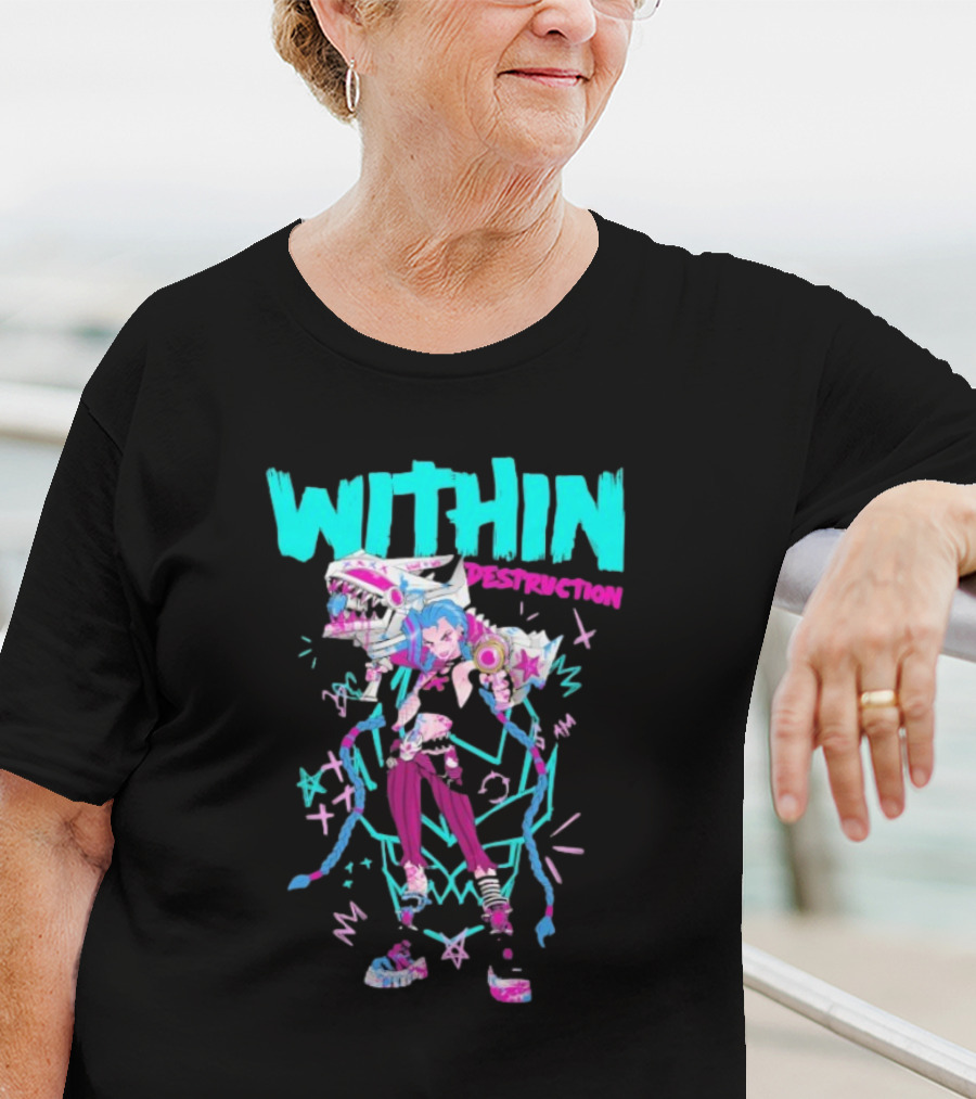 Within Destruction Jinx Slam Arcane League Of Legends Star Imagery T-Shirt