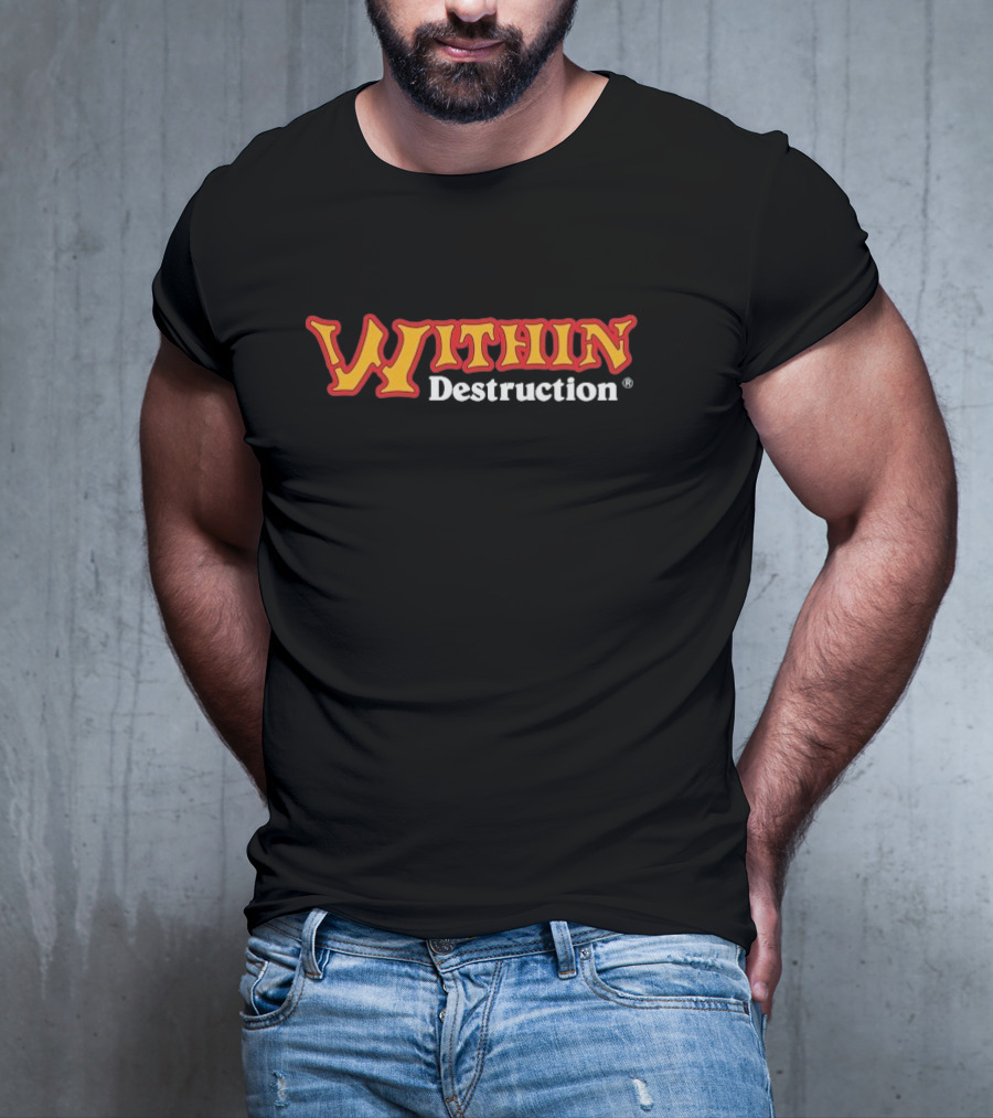 Within Destruction Vintage Style Text Design T-Shirt